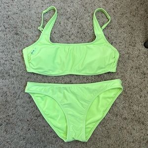 WOMENS xhilaration lime green 2 piece swimsuit size M&L